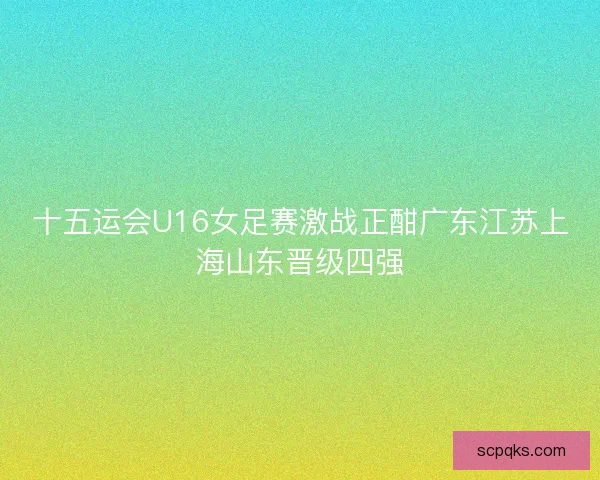 十五运会U16女足赛激战正酣广东江苏上海山东晋级四强