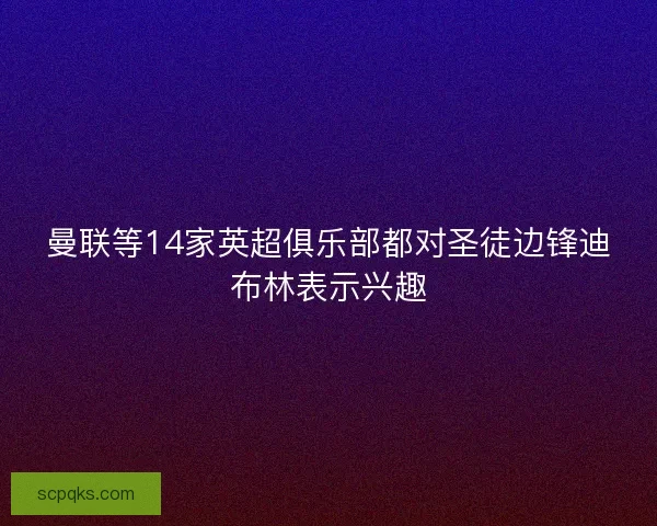 曼联等14家英超俱乐部都对圣徒边锋迪布林表示兴趣