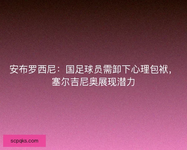 安布罗西尼：国足球员需卸下心理包袱，塞尔吉尼奥展现潜力